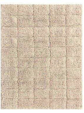 NWT Knightsbridge 100% Cotton Plush Summer Tile Bath Rug Mat Natural Brown 17x24